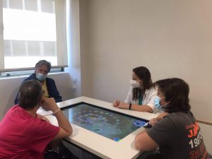 Sesión del grupo de conciencia de la enfermedad con el sistema propio de realidad virtual "Escalada de la conciencia"