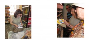 pacientes de daño cerebral comprando alimentos en un supermercado para el taller de cocina
