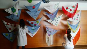 Preciosos mantillo hechos por nuestros pacientes del Instituto de Rehabilitación Neurológica en Sevilla en Terapia Ocupacional