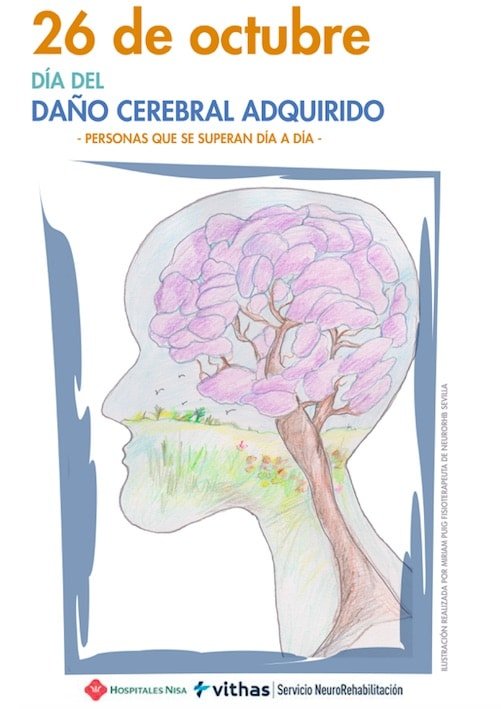 Cartel del Día del Daño Cerebral del Servicio de NueroRehabilitación del Hospital Vithas vithas Sevilla Aljarafe