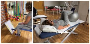 Sesión de rehabilitación de esclerosis múltiple