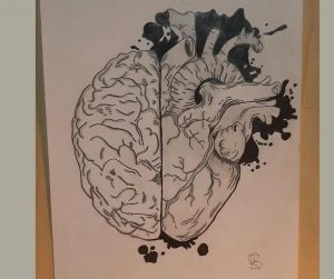 Dibujo de un cerebro realizado por un paciente de IRENEA.