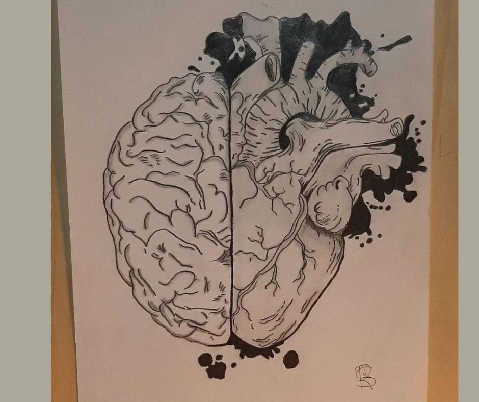 Dibujo de un cerebro realizado por un paciente de IRENEA.