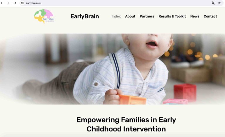 Página de inicio de la nueva web del proyecto europeo EarlyBrain
