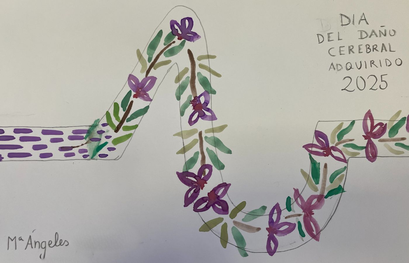 Dibujo que acompaña la carta de la paciente de Irenea desde la que se explican las fases de recuperación tras sufrir un ictus